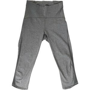 Lululemon Capri Leggings Train Times Crop Size 4 Heather Black Grey 17” inseam